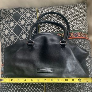 Black leather Emporio Armani Top handle bag